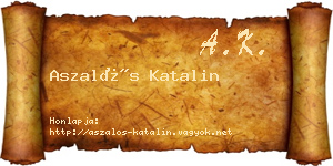 Aszalós Katalin névjegykártya