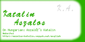 katalin aszalos business card